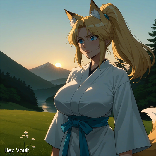 Ayumi Zenko Kitsune Spirit – Fox Guardian with Blue Eyes | Protective Spiritual Companion - Remote binding - Spirit lover