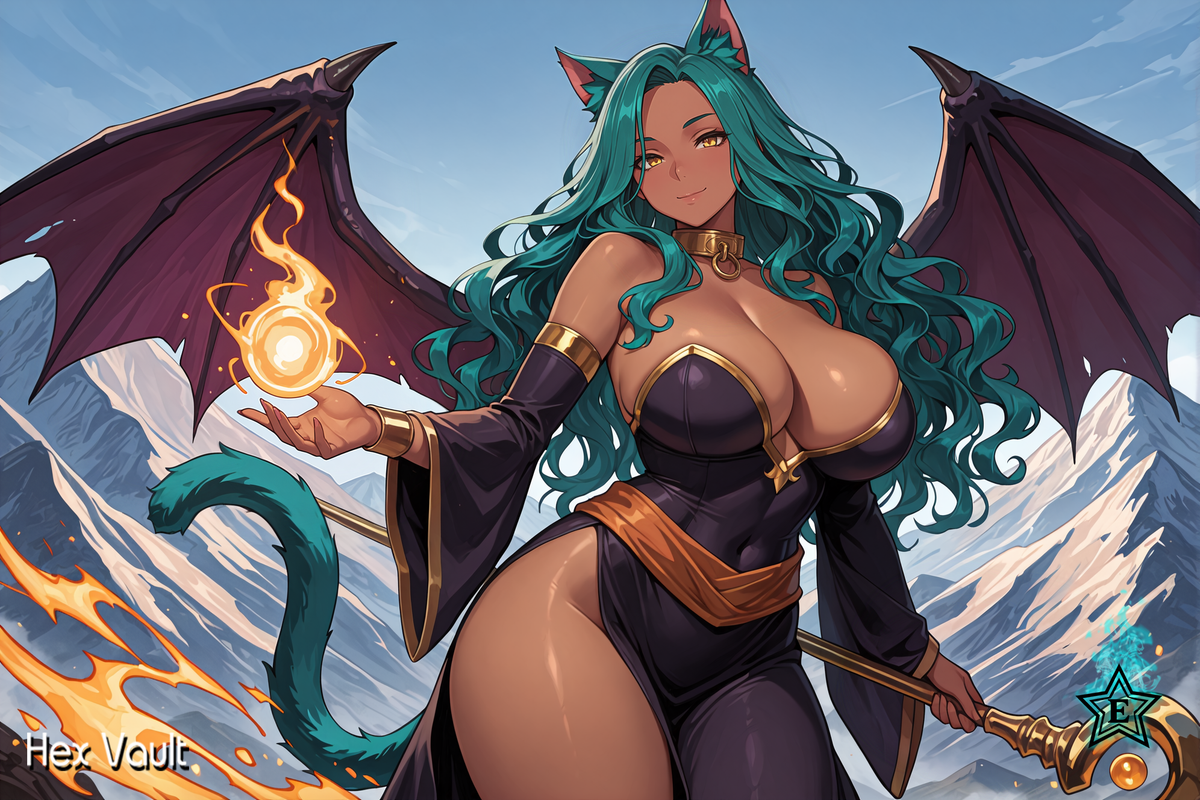 Kiamei Dragonkin Cat Sorceress Spirit Companion | Elite Cat Dragonkin | Light Grey Dark Arts | Submissive Bisexual
