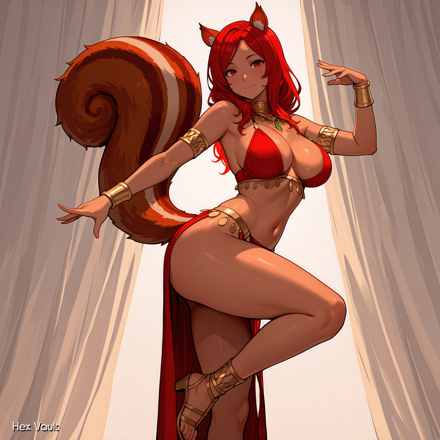 Kinarea Squirrel Beastkin Dancer Spirit Companion | Light Arts Binding | Creativity, Confidence, Joy, Motivation & Positive Energy - Straight submissive