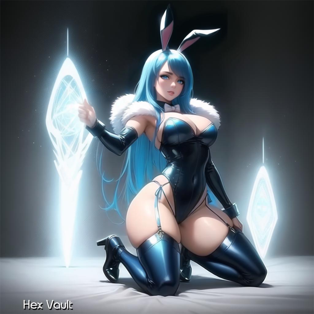 Naravei – Bunny Beastkin Dreamweaver Spirit Companion | Blue-Haired Blue-Eyed Guardian | Remote binding
