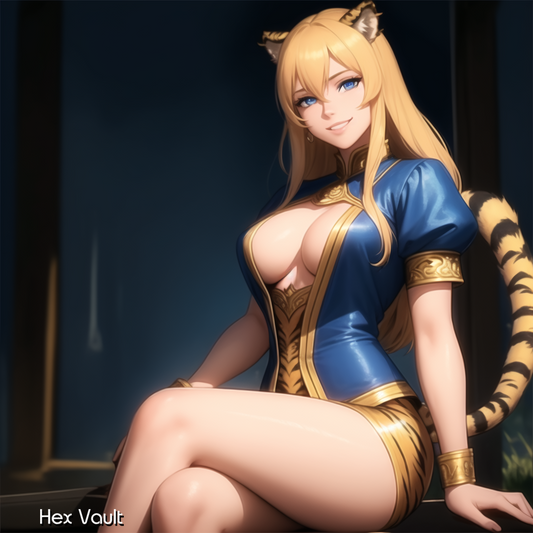 Aureka  – Female Tiger Beastkin Royal Djinn Spirit Companion | Majestic Protector, Courage, Wisdom & Power