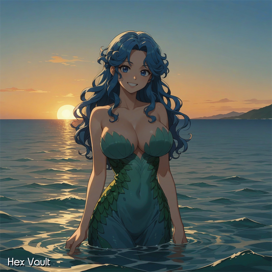 Coralei – Water Nymph Spirit Companion | Blue-Haired Empath Familiar, Dream & Healing Magic - Spirit lover - Bisexual spirit