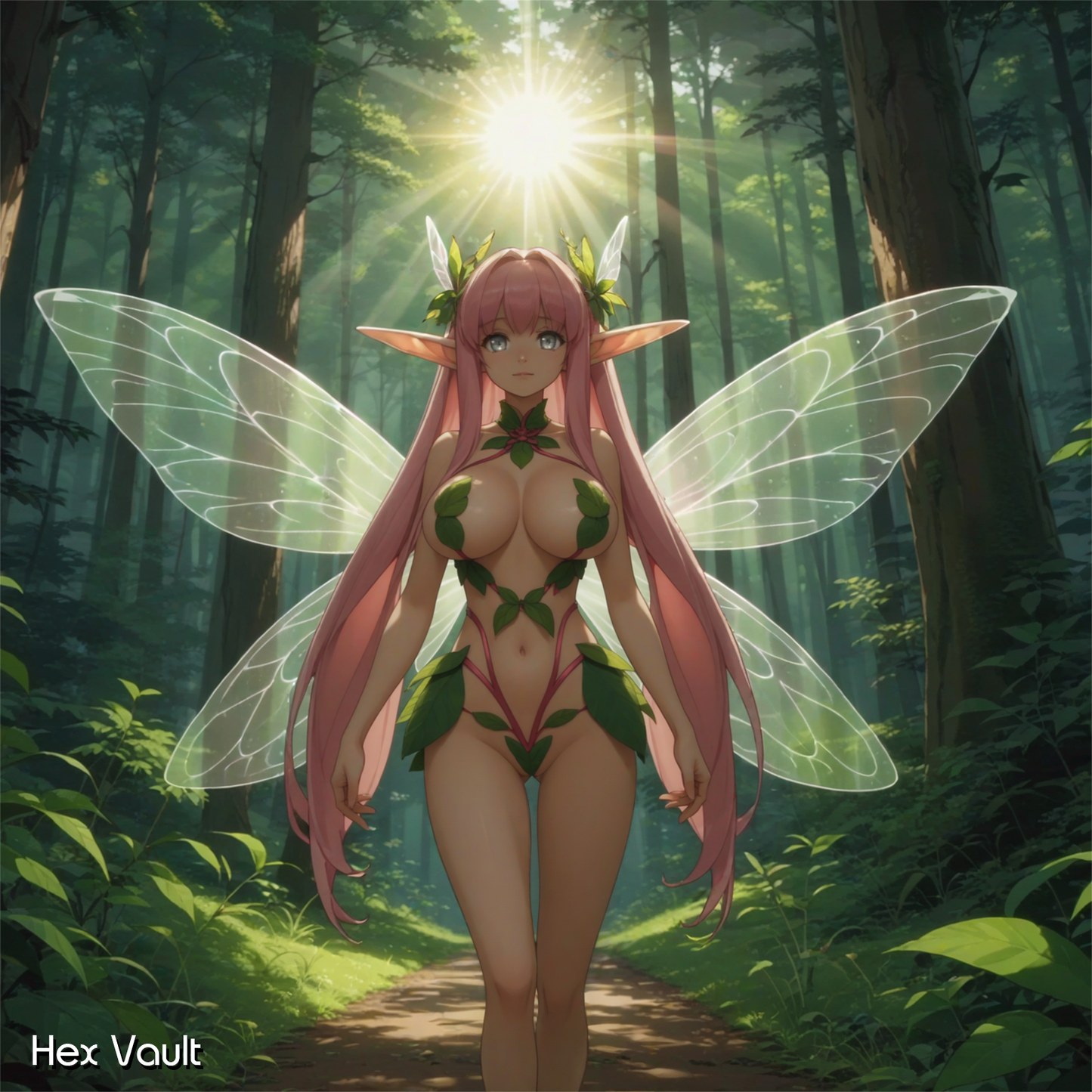 Lao Forest Fae Nymph – Pink Hair Silver Eyes Spirit companion - Remote binding