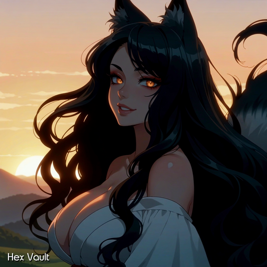 Yura the Black Kitsune Spirit | Shadow Flame Guardian of Desire, Protection & Power