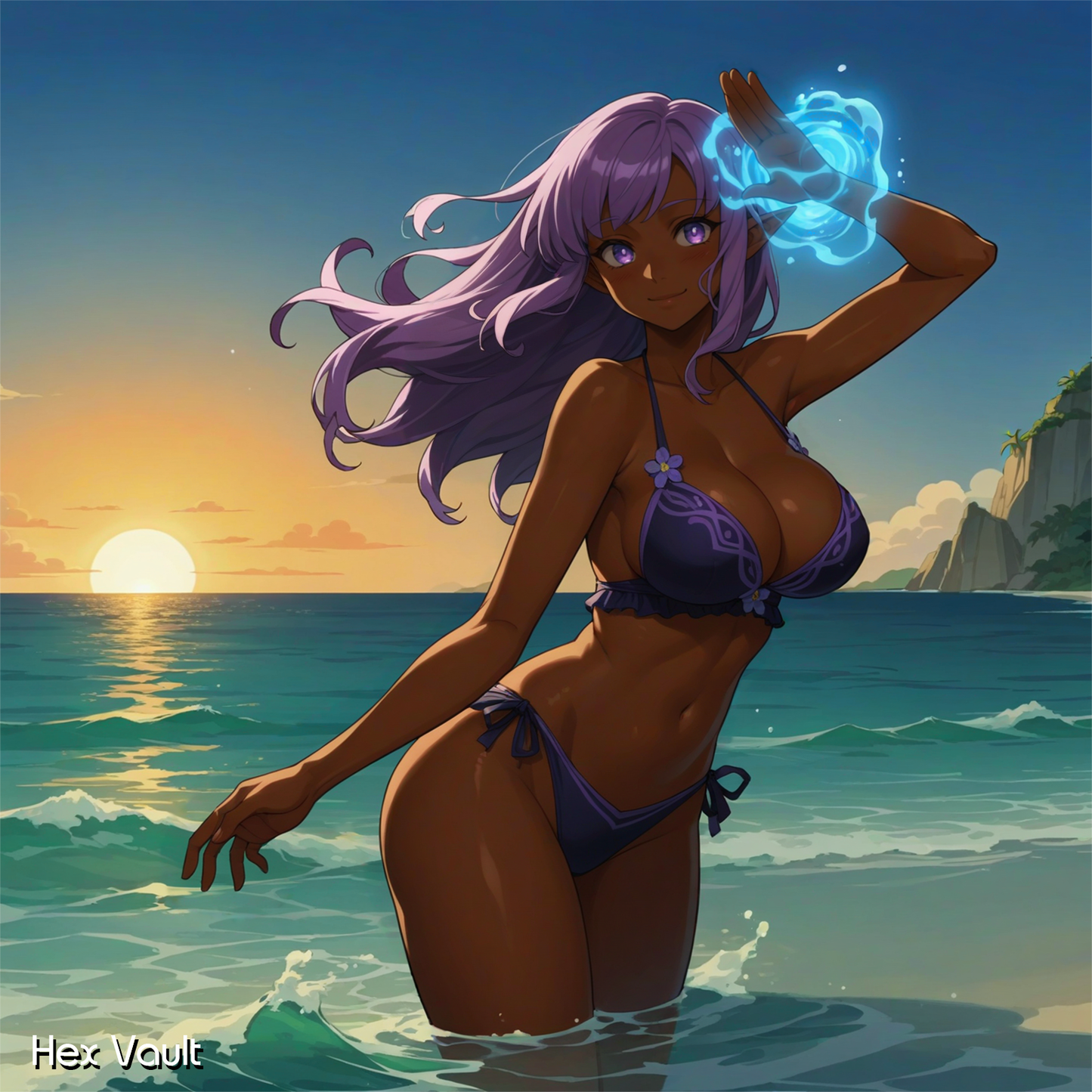 Yzera – Dark Elf Hydromancer Spirit Companion • Grey Arts • Calming & Intuitive Presence