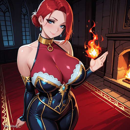 Bharine Royal Pyro Djinn Spirit Companion – Grey and Dark Arts, Devotion, Kinky spirit, - Straight - Submissive spirit