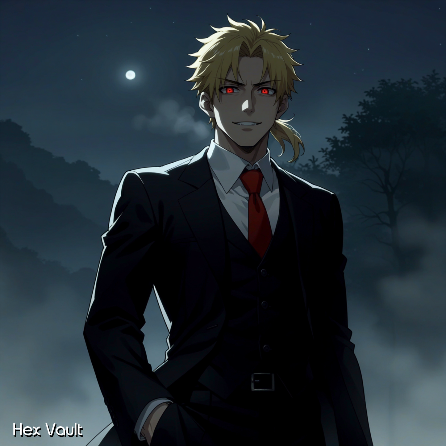 Kalam – Male Carpathian Vampire Investigative Spirit Companion | Blonde Hair & Red Eyes | Dark Arts Protection & Insight