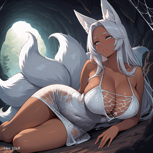 Sharikume the Six-Tailed Spider Enchantress Kitsune | GA Fox Spirit Companion - Straight