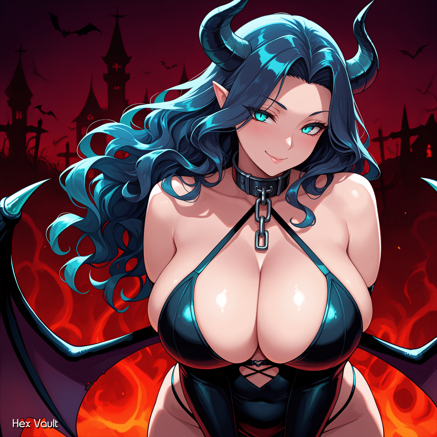 Sixu Succubus Ocean Spirit Companion Grey Arts Turquoise Eyes Navy Hair Devotional Archetype Bond Lore