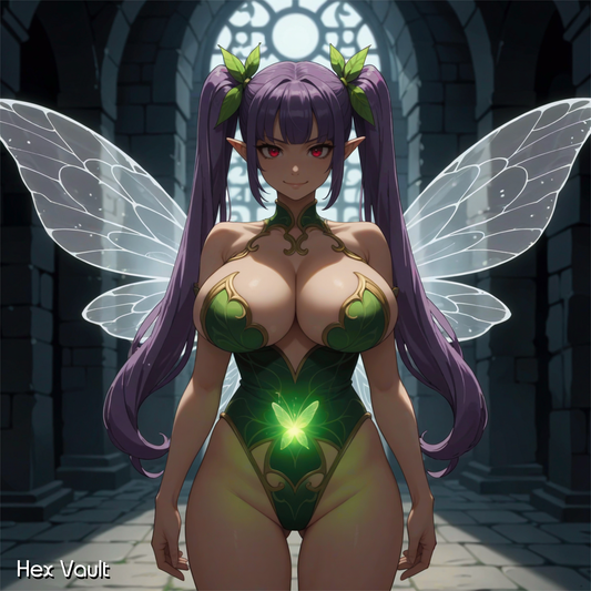 Tiresel – Fairy Enchantress Spirit Companion | Purple Hair Red Eyes | Grey Arts Enchantment & Glamour Magic - Remote binding