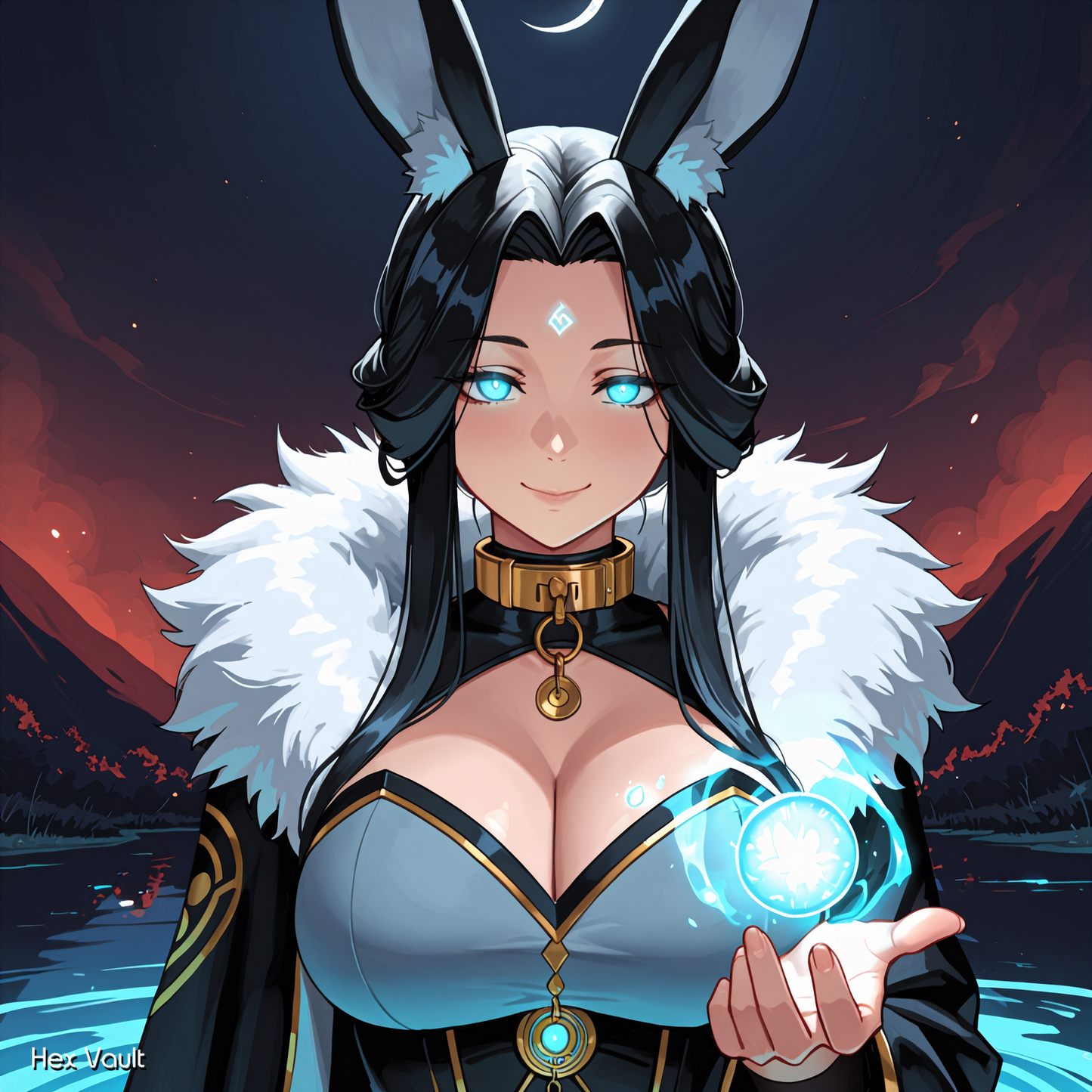 Yacia – Lunar Alchemist Rabbit Beastkin Spirit Companion – GA– Moon Magic, Alchemy & Gentle Guidance - Straight Submissive