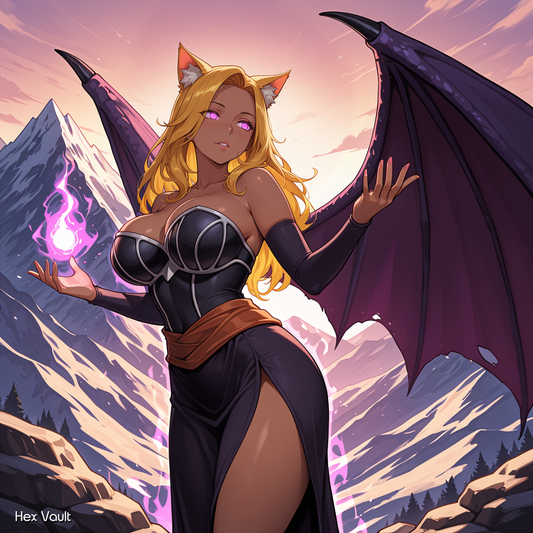 Yulkeria – Dragonkin Cat Sorceress Warrior | Grey & Light Arts Companion Binding