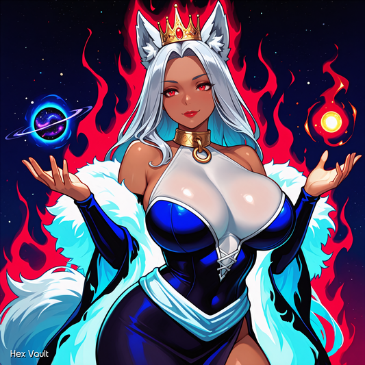 Elite Sorceress Wolf Beastkin Queen Spirit Companion | Queen Fona | Dark & Grey Arts | Astral Wolf Guardian - Bisexual Submissive