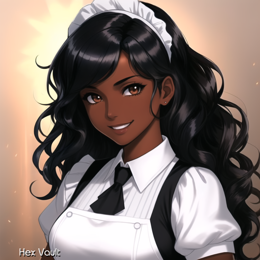 Maid Spirit Companion – Kerani, Long Black Hair, Brown Skin & Eyes, Light Arts, Home & Spirit Guardian - Remote binding
