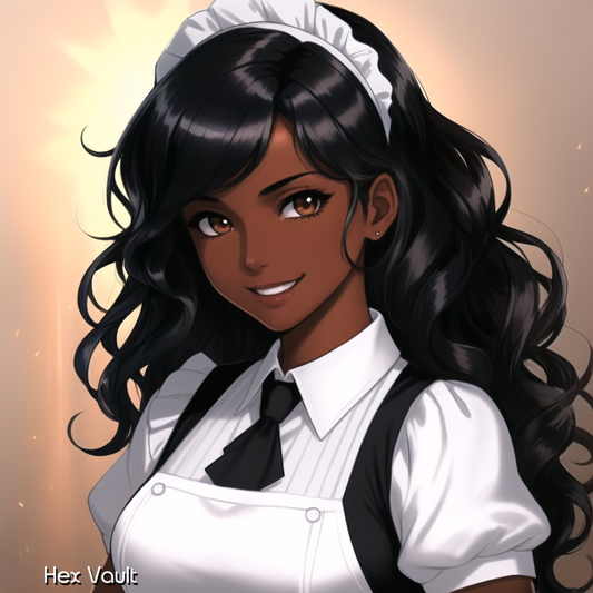 Maid Spirit Companion – Kerani, Long Black Hair, Brown Skin & Eyes, Light Arts, Home & Spirit Guardian - Remote binding