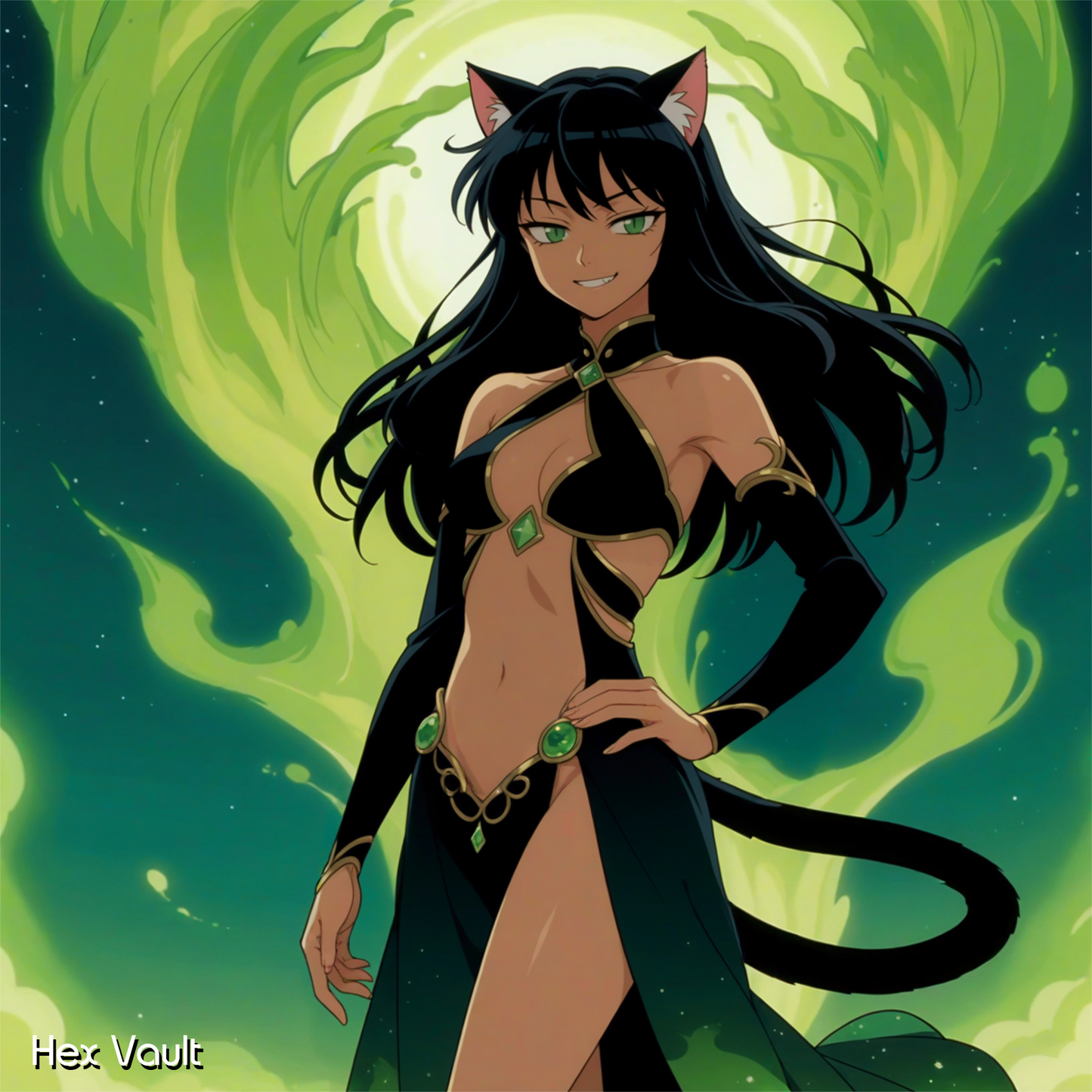 Catgirl Sorceress Spirit Companion Louve – Intuition, Protection, Guidance, Grey Arts Binding, Spirit Companion