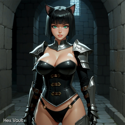 Marz – Catgirl Warrior Spirit Companion | Grey Arts Protector | Agile Guardian & Loyal Familiar - Remote binding