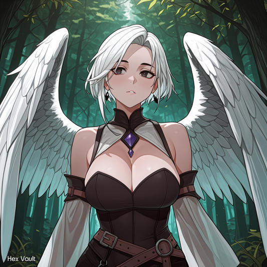 White Raven Beastkin Spirit Companion Oiveria | Grey Arts Wisdom, Intuition, Guidance & Protection - Straight Submissive