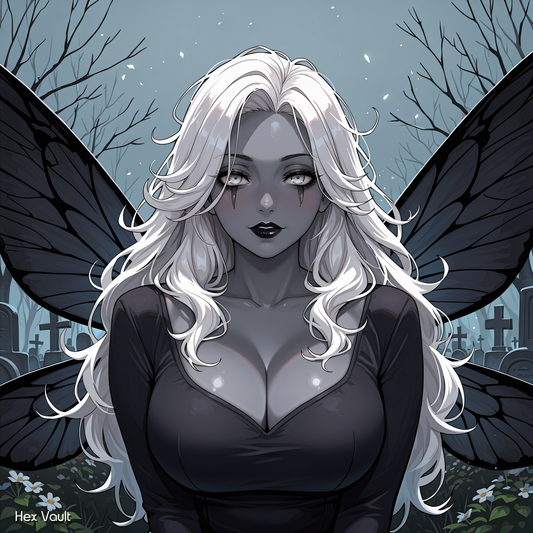 Okivita Ghoul Fairy Hybrid Spirit Companion | Dark & Grey Arts Nurturing Flirty - Bisexual - Submissive