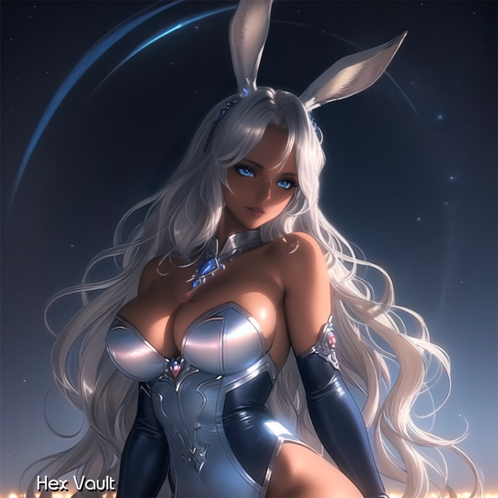 Senshade the Moonshade Hare Beastkin |  Lunar Guardian | Silver-Haired Celestial Familiar of Peace & Healing