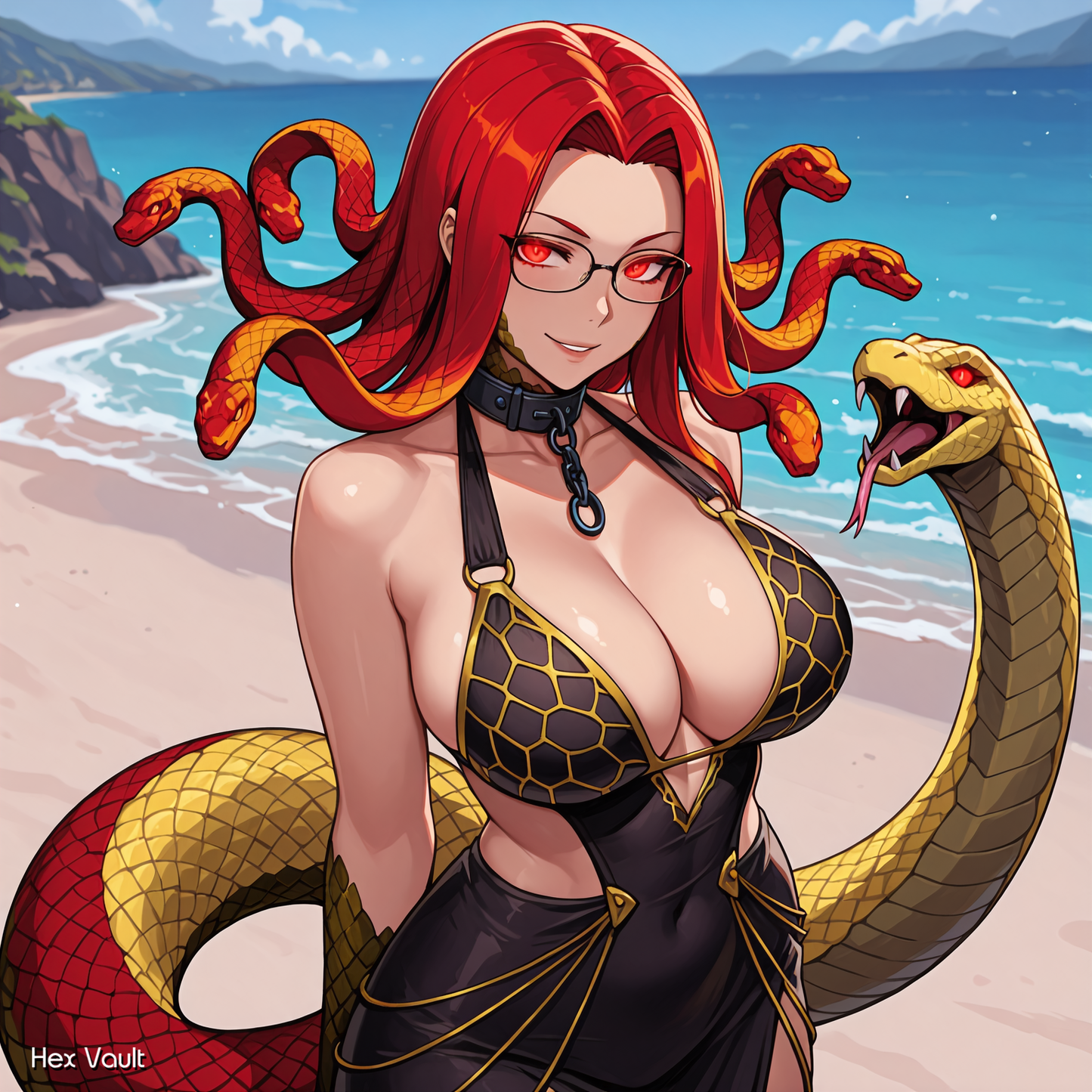 Sihia Gorgon Spirit Companion |  Gorgon Scholar | Grey Arts | Wisdom, Protection - Submissive Bisexual