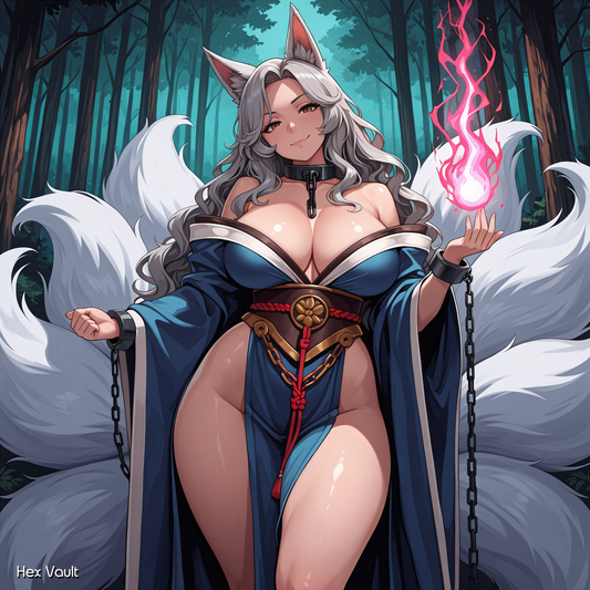 Zenko Kitsune Spirit Companion Xyuka – 8 Tailed Air Nymph hybrid – Light Arts